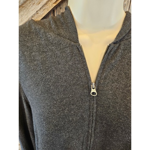 Eileen fisher viscose stretch zip up grey jacket w/ pockets size Large casual ^ - Picture 3 of 7